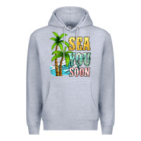 Heather Grey Sea you soon Premium Hoodie - NancyCooperArtShop