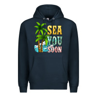 Navy Sea you soon Premium Hoodie - NancyCooperArtShop