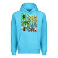 Ocean Blue Sea you soon Premium Hoodie - NancyCooperArtShop