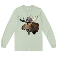 Matcha moose buck deer head Long Sleeve Tee - LillyAllenDesigns