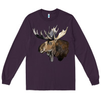 Plum moose buck deer head Long Sleeve Tee - LillyAllenDesigns