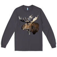 Smoke moose buck deer head Long Sleeve Tee - LillyAllenDesigns