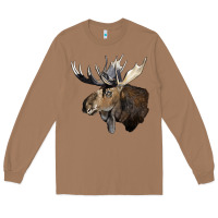 Toasted Coconut moose buck deer head Long Sleeve Tee - LillyAllenDesigns