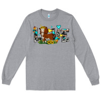 Heather Grey love western cow Long Sleeve Tee - JahusDesignShop