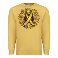 Antique Gold Child Cancer Awareness Sunflower Premium Sweatshirt - RanaPortraitStore