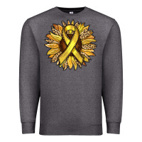 Charcoal Heather Child Cancer Awareness Sunflower Premium Sweatshirt - RanaPortraitStore