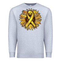 Heather Grey Child Cancer Awareness Sunflower Premium Sweatshirt - RanaPortraitStore