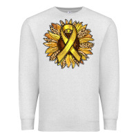 Oatmeal Heather Child Cancer Awareness Sunflower Premium Sweatshirt - RanaPortraitStore