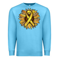 Ocean Blue Child Cancer Awareness Sunflower Premium Sweatshirt - RanaPortraitStore