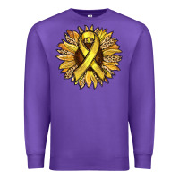 Purple Child Cancer Awareness Sunflower Premium Sweatshirt - RanaPortraitStore