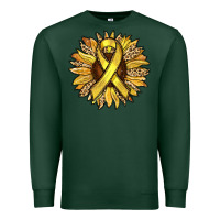 Sports Green Child Cancer Awareness Sunflower Premium Sweatshirt - RanaPortraitStore