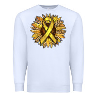 White Child Cancer Awareness Sunflower Premium Sweatshirt - RanaPortraitStore