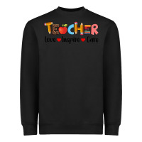 Black teacher love inspıre care wıth  and pen Heavyweight Sweatshirt - Artiststas