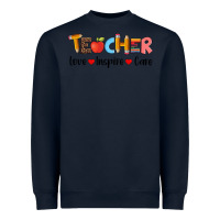 Navy teacher love inspıre care wıth  and pen Heavyweight Sweatshirt - Artiststas