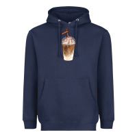 Navy iced coffee with cream Heavyweight Hoodie - BarkalooDesign