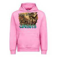 Fuchsia Pink Long live Cowboys boots hat Urban Hoodie - HowdyJamesFarm