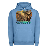 Pigment Pebble Blue Long live Cowboys boots hat Urban Hoodie - HowdyJamesFarm