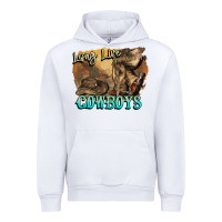 White Long live Cowboys boots hat Urban Hoodie - HowdyJamesFarm