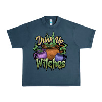Midnight Navy Drink up witches white Urban Heavy Tee - JahusDesignShop
