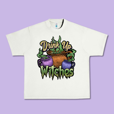 Drink Up Witches White Urban Heavy Tee Designed By Jahusdesignshop