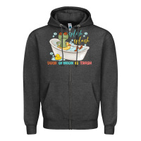 Charcoal Heather splash splash your opinion is trash Zipper Hoodie - MaliasSmallBusiness