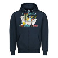 Navy splash splash your opinion is trash Zipper Hoodie - MaliasSmallBusiness