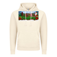 Vintage Artic merry christmas with santa claus license plate Vintage Hoodie - BundleAndBundleShop