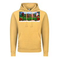 Vintage Mustard merry christmas with santa claus license plate Vintage Hoodie - BundleAndBundleShop