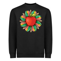 Black teacher apple and sunflower with leopard and tooled leather Heavyweight Sweatshirt - Artiststas