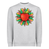 Heather Grey teacher apple and sunflower with leopard and tooled leather Heavyweight Sweatshirt - Artiststas