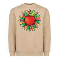Mushroom teacher apple and sunflower with leopard and tooled leather Heavyweight Sweatshirt - Artiststas