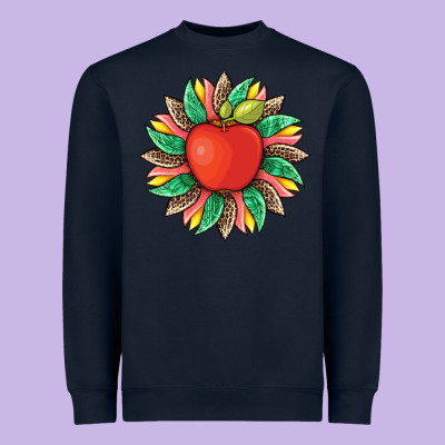 Teacher Apple And Sunflower With Leopard And Tooled Leather Heavyweight Sweatshirt Designed By Artiststas
