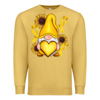 Antique Gold Childhood Cancer gnome Premium Sweatshirt - RanaPortraitStore