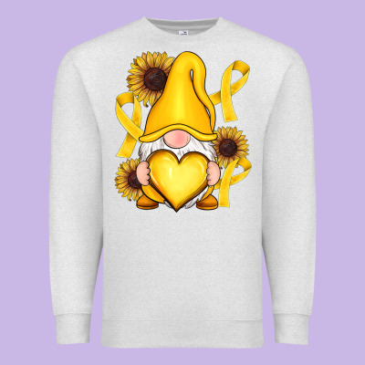 Childhood Cancer Gnome Premium Sweatshirt Designed By Ranaportraitstore