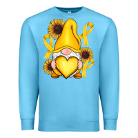Ocean Blue Childhood Cancer gnome Premium Sweatshirt - RanaPortraitStore