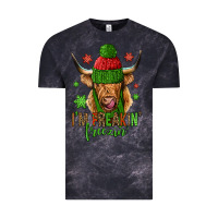 Cloud Black i'm freakin freezin christmas long haired cow Vintage Tee - Jasminsmagicworld