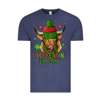 Vintage Denim i'm freakin freezin christmas long haired cow Vintage Tee - Jasminsmagicworld