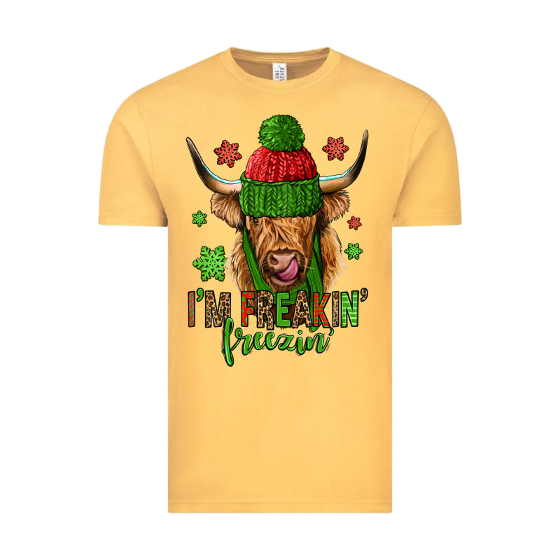 I'm Freakin Freezin Christmas Long Haired Cow Vintage Tee by Jasminsmagicworld | Teevron