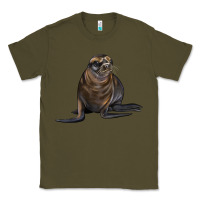 Army Green Sea Lion Illustrations Classic Tee - LillyAllenDesigns