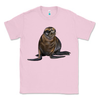 Bubblegum Pink Sea Lion Illustrations Classic Tee - LillyAllenDesigns