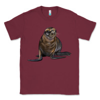 Burgundy Sea Lion Illustrations Classic Tee - LillyAllenDesigns
