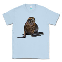 Dusty Blue Sea Lion Illustrations Classic Tee - LillyAllenDesigns
