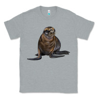 Heather Grey Sea Lion Illustrations Classic Tee - LillyAllenDesigns