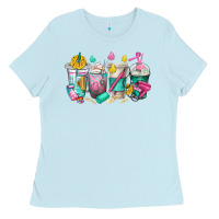 Baby Blue hairstylist coffee cups Ladies Tee - texasbilliewilder