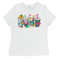 White hairstylist coffee cups Ladies Tee - texasbilliewilder