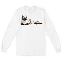 White siamese Long Sleeve Tee - LillyAllenDesigns