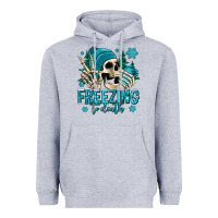 Heather Grey freezing to death winter skull Heavyweight Hoodie - Jasminsmagicworld