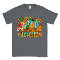 Charcoal Heather Pumpkin Spice Junkie Classic Tee - CowhideDigitalArt