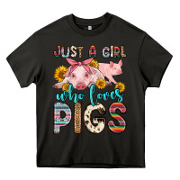 Asphalt just a girl who loves pigs Heavy Core Tee - Zillion Design Studio