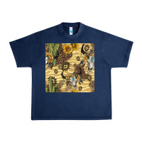 Navy aztec bull skull Urban Heavy Tee - BundleAndBundleShop